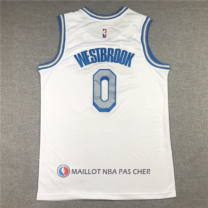 Maillot Los Angeles Lakers Russell Westbrook NO 0 Ville 2020-21 Blanc